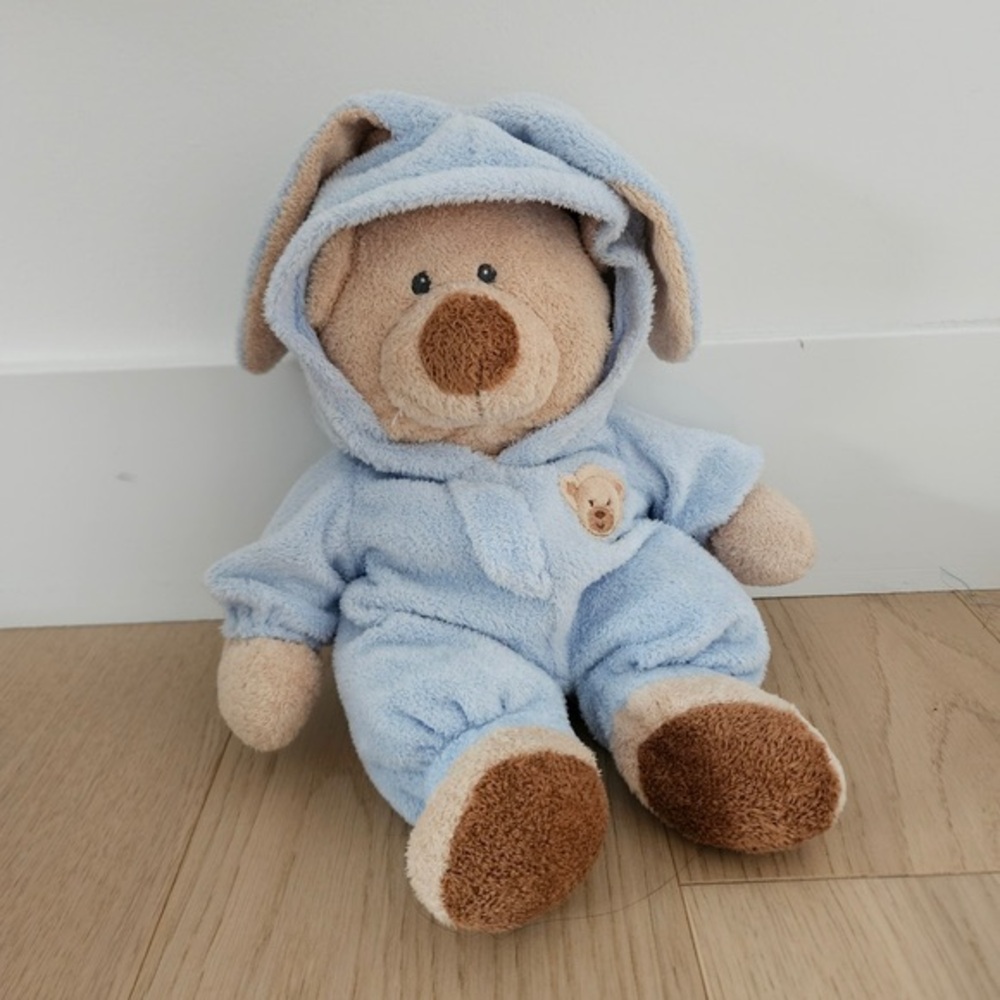 Ty Plush Bear in Light Blue Romper